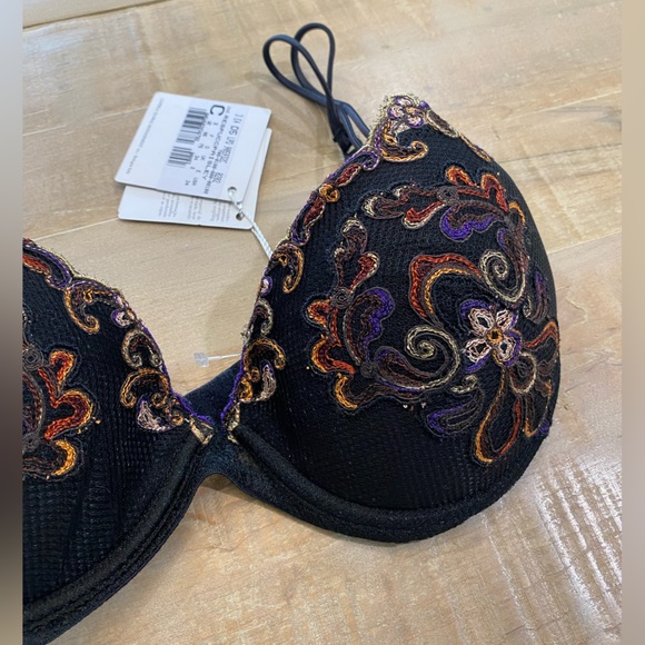 LA PERLA Paisley Embroidered Demi Padded Bra 34C - Picture 5 of 12